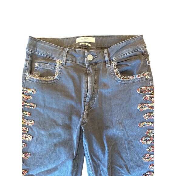 Isabel Étoile Marant Gray Jeans With Multicolor Embroidery Detail Size 36 - Picture 3 of 9